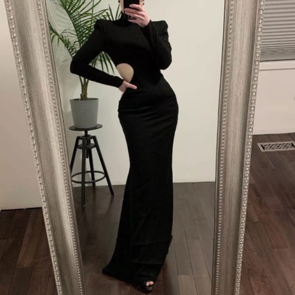 Zara Limited Edition Structured Shoulder Gown with Cut Out Waist - Picture 13 of 15